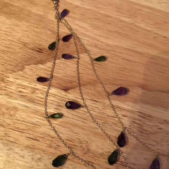 Lauren Ralph Lauren Gold Tone Triple Layer Briolette Stone Collar Necklace NWT - Picture 6 of 16